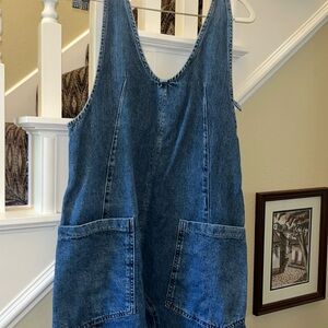 Free people high roller denim jumpsuit